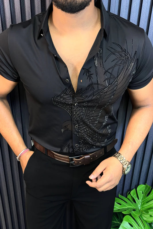 FALCON JACQUARD HALF SLEEVE SHIRT - SET OF 12 PCS ( M L XL XXL ) x Rs.1095