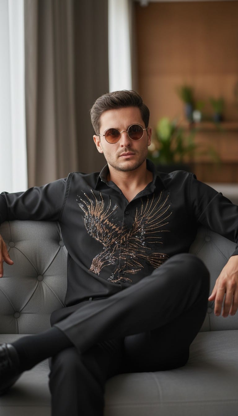 EAGLE JAPANESE BLACK SHIRT