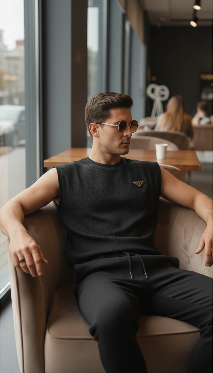 SLEEVELESS SUMMER COORDSET BLACK