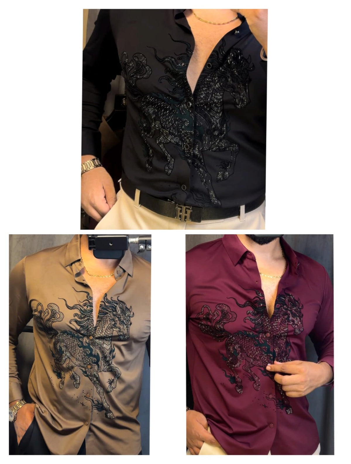 STALLION CELESTIAL PRESTIGE JACQUARD SHIRT - SET OF 12 PCS ( M L XL XXL ) x Rs. 1195