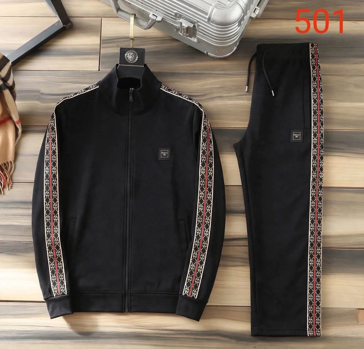 VERSACE RED PATTI IMPORTED TRACKSUIT - SET OF 4PCS (M L XL XXL ) x Rs.1395