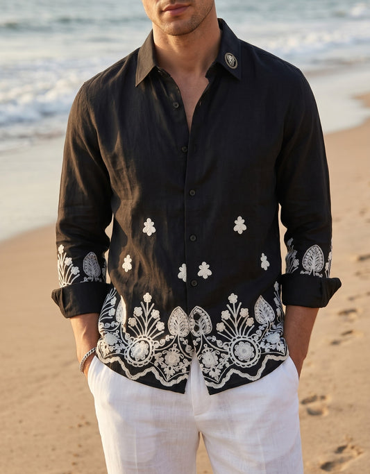 LINEN EMBROIDERED SHIRT