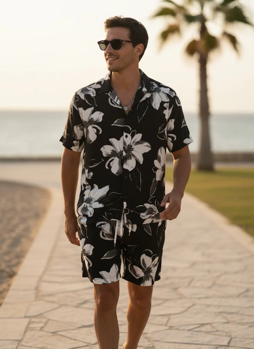 BOLD FLORAL ABSTRACT COORDSET - SET OF 4 PCS ( M L XL XXL )  x Rs.895