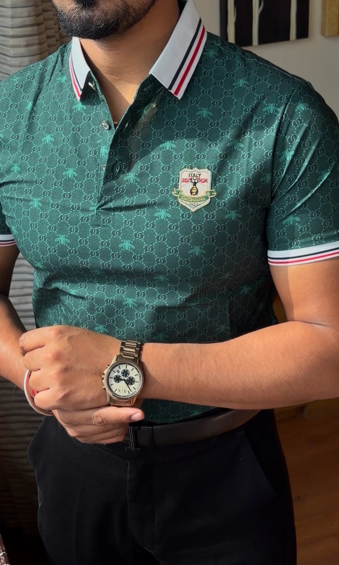 TEXTURED OLD MONEY POLO TSHIRT - SET OF 12 PCS (M L XL XXL) x Rs.795