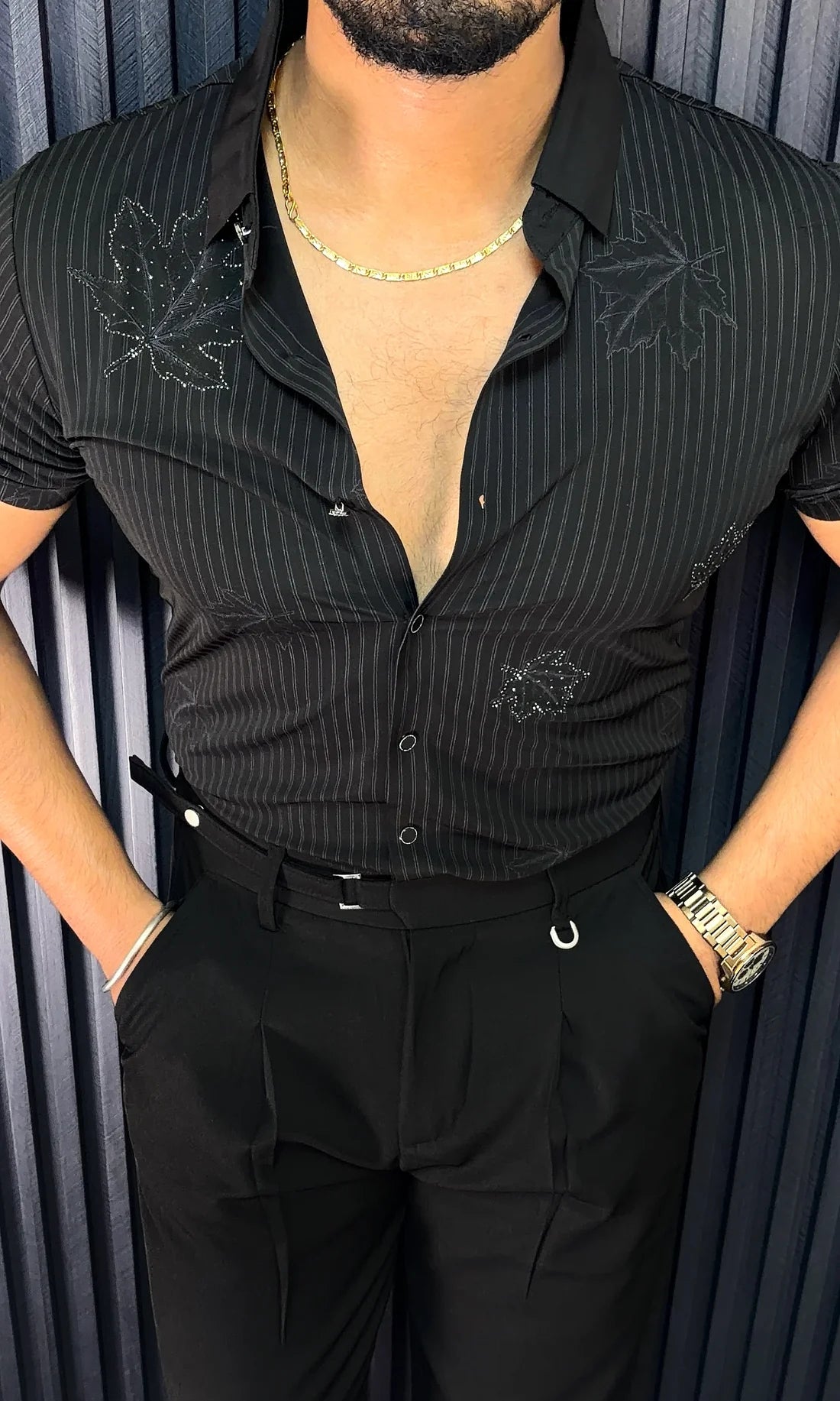 VENICE JACQUARD HALF SLEEVE SHIRT - SET OF 12 PCS ( M L XL XXL ) x Rs.995