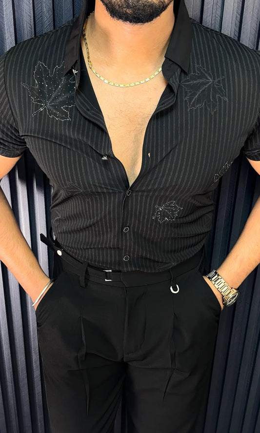 VENICE JACQUARD HALF SLEEVE SHIRT - SET OF 12 PCS ( M L XL XXL ) x Rs.995