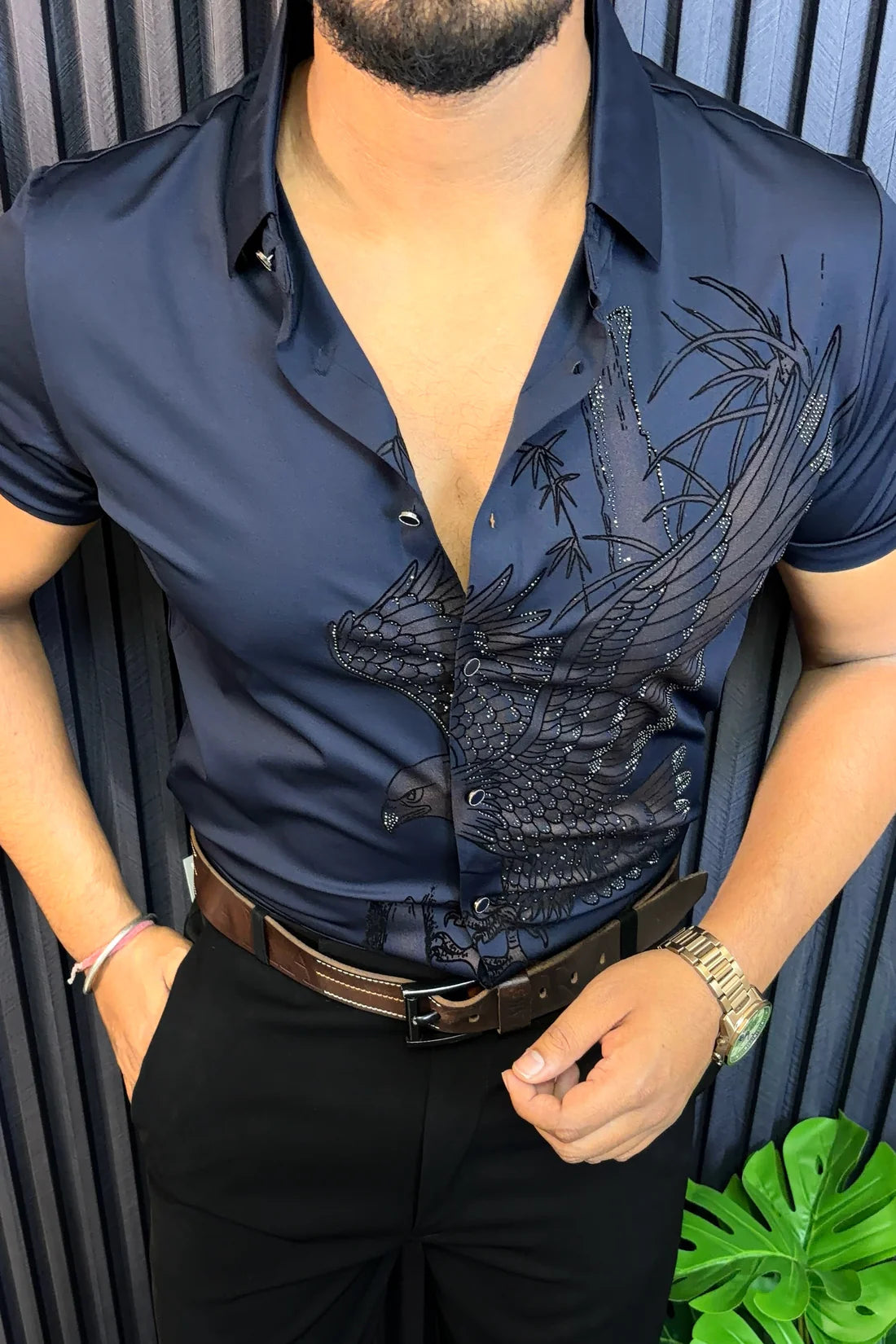 FALCON JACQUARD HALF SLEEVE SHIRT - SET OF 12 PCS ( M L XL XXL ) x Rs.1095