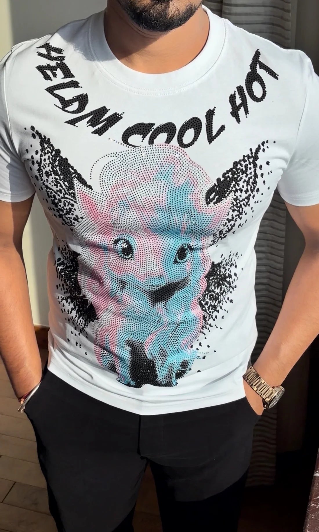 REINDEER LUXURY DIAMOND RHINESTONE TSHIRT - SET OF 12 PCS (M L XL XXL) x Rs.850