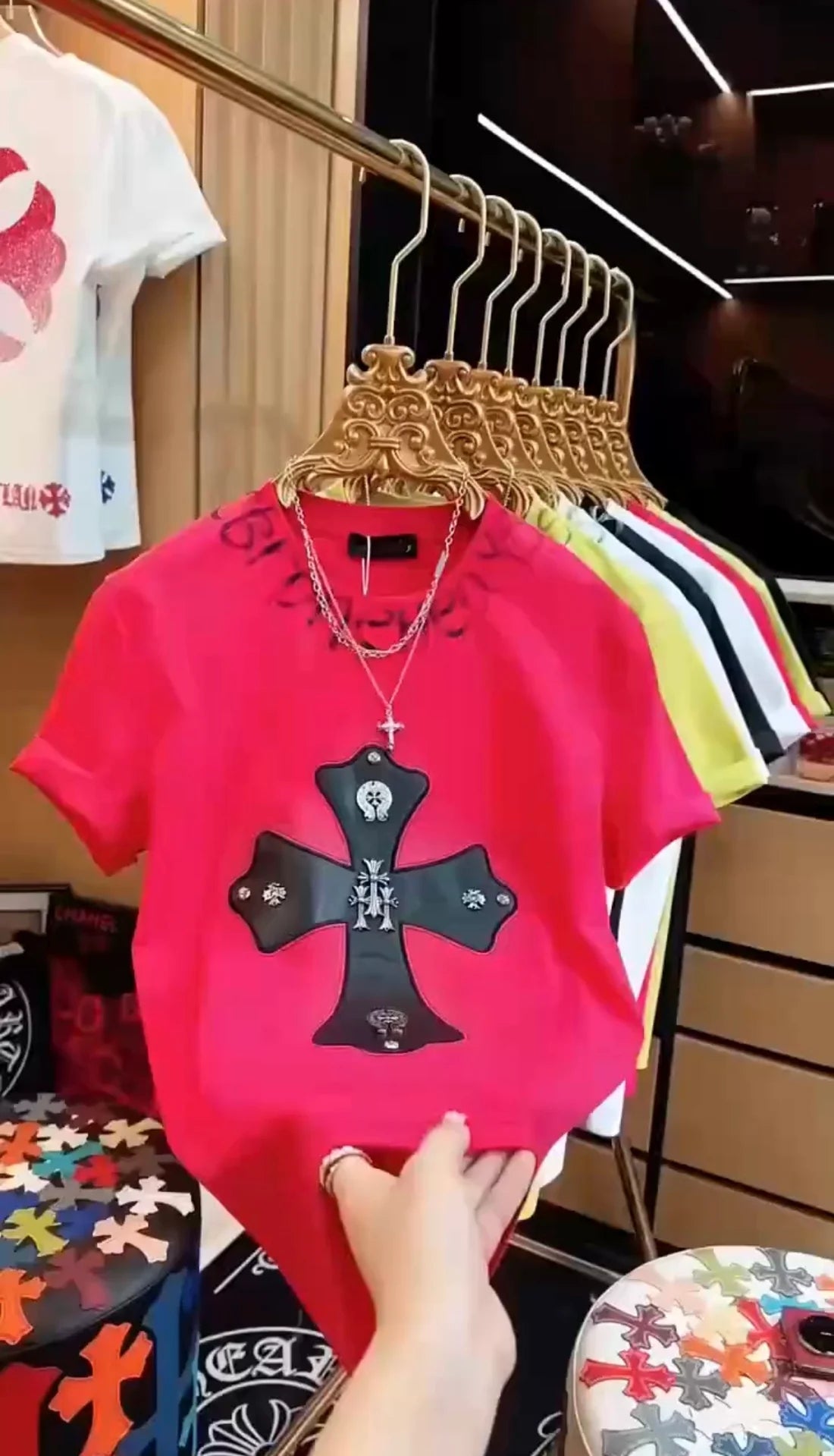 SCARLET GOTHIC LUXURY DIAMOND RHINESTONE TSHIRT - SET OF 4 PCS (M L XL XXL) x Rs.795