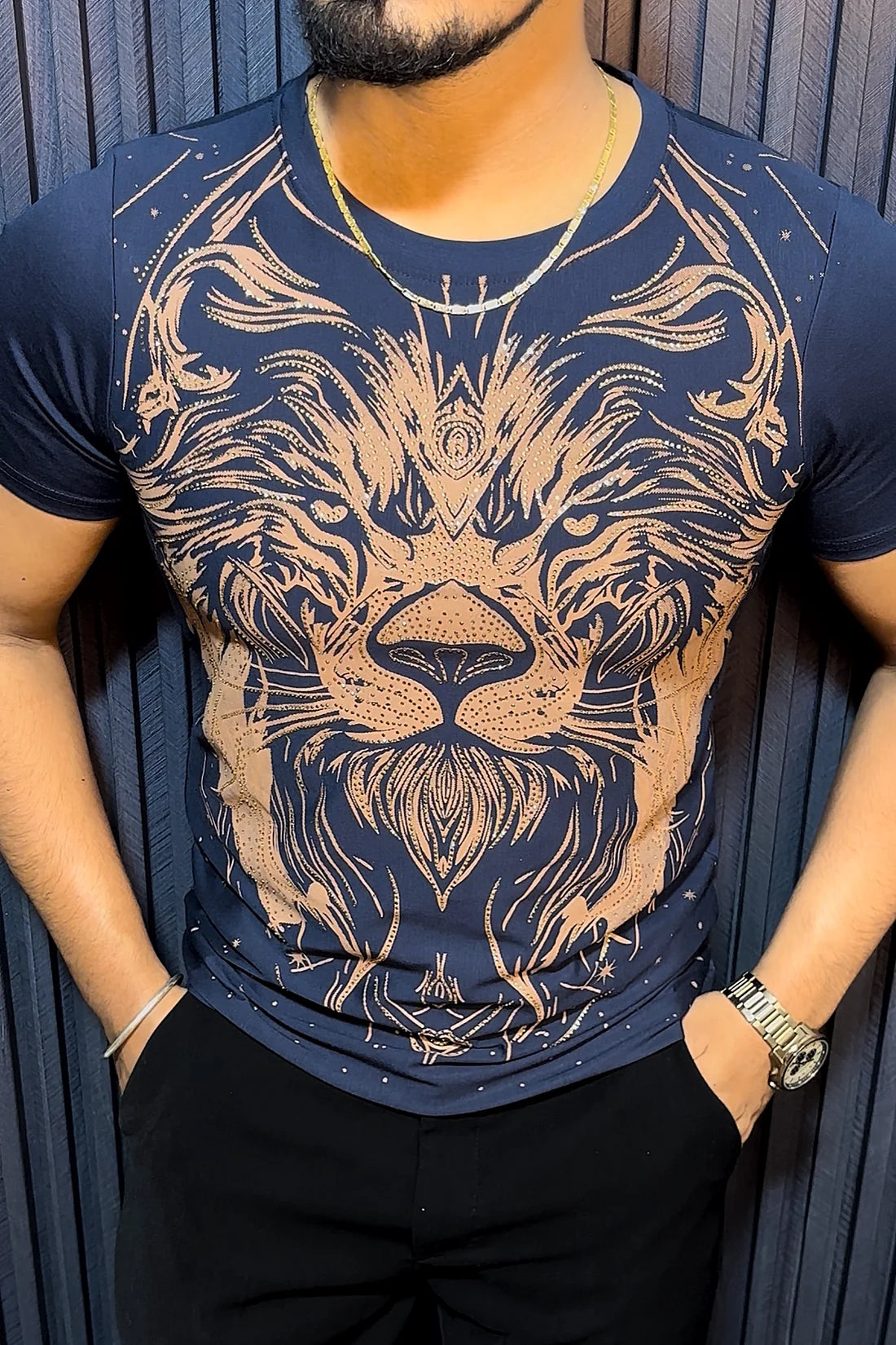 LION FULL FACE TSHIRT - SET OF 16 PCS (M L XL XXL) x Rs.495