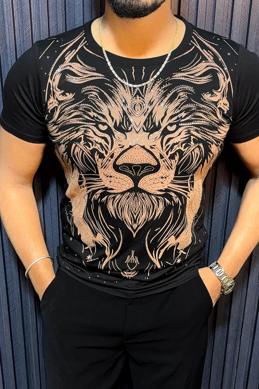 LION FULL FACE TSHIRT - SET OF 16 PCS (M L XL XXL) x Rs.495