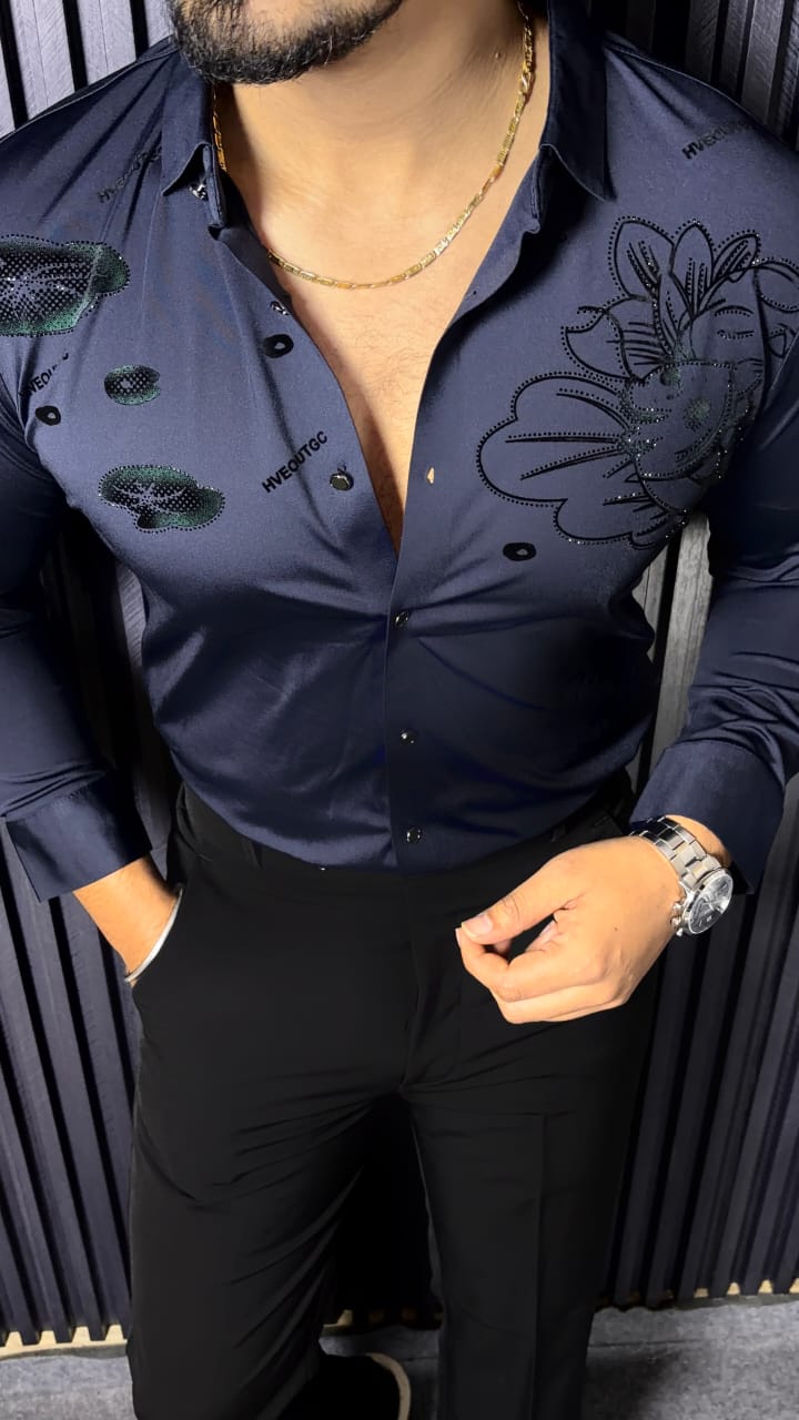 VELOR FLORA STITCHLESS SHIRT - SET OF 12 PCS ( M L XL XXL )  x Rs. 1195