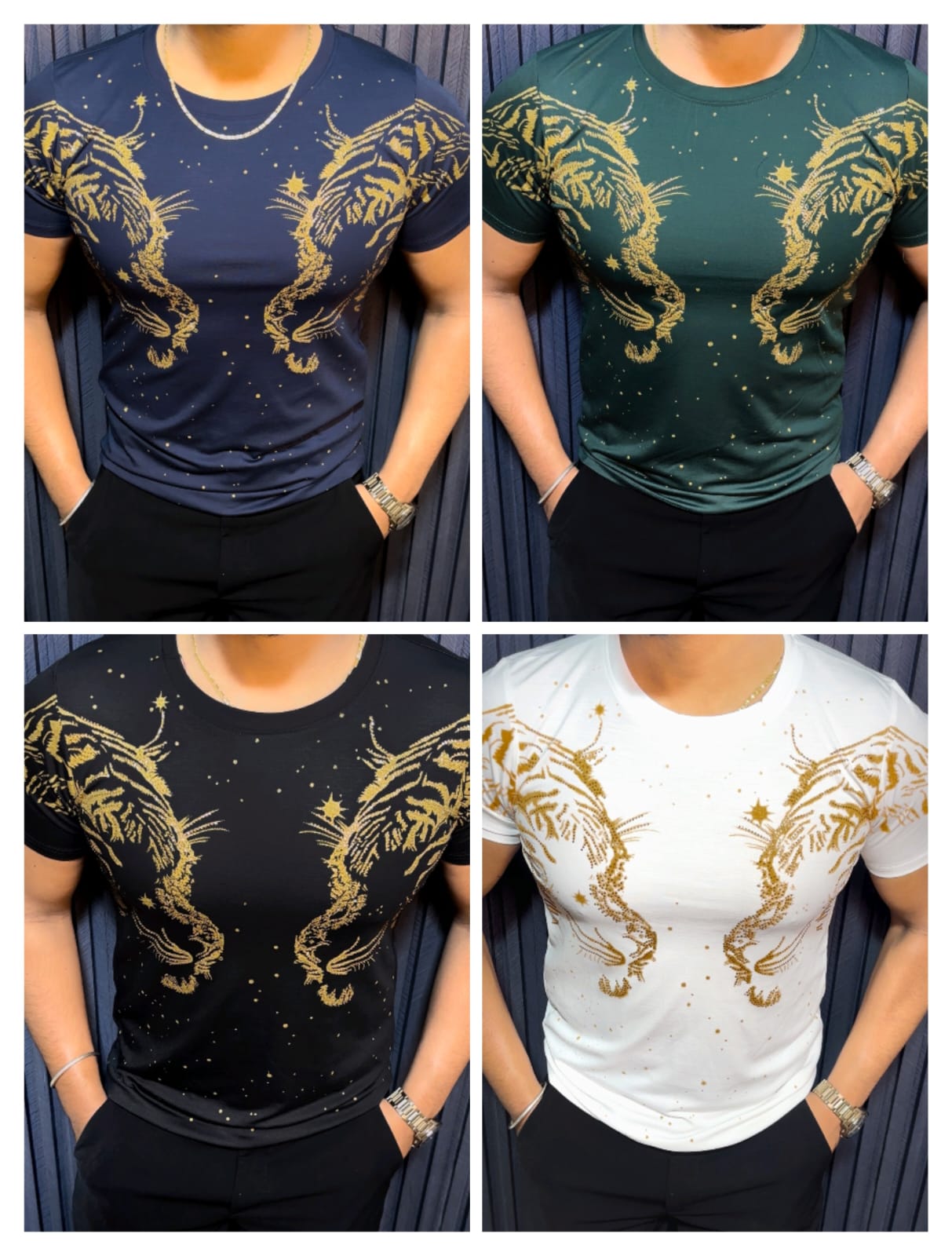 DOUBLE SIDE TIGER ROAR TSHIRT - SET OF 16 PCS (M L XL XXL) x Rs.495