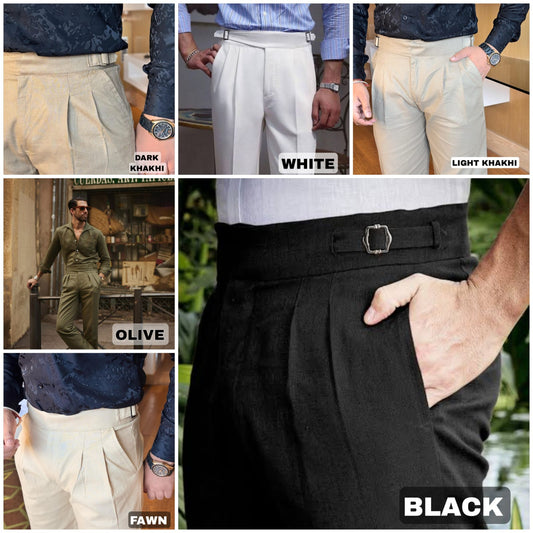 LINEN GURKHA PANTS - SET OF 4 PCS ( M L XL XXL ) x Rs.650