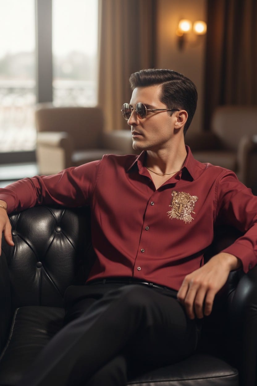 CHEETAH LOGO JAPENESE SHIRT - SET OF 4 PCS ( M L XL XXL ) x Rs. 650