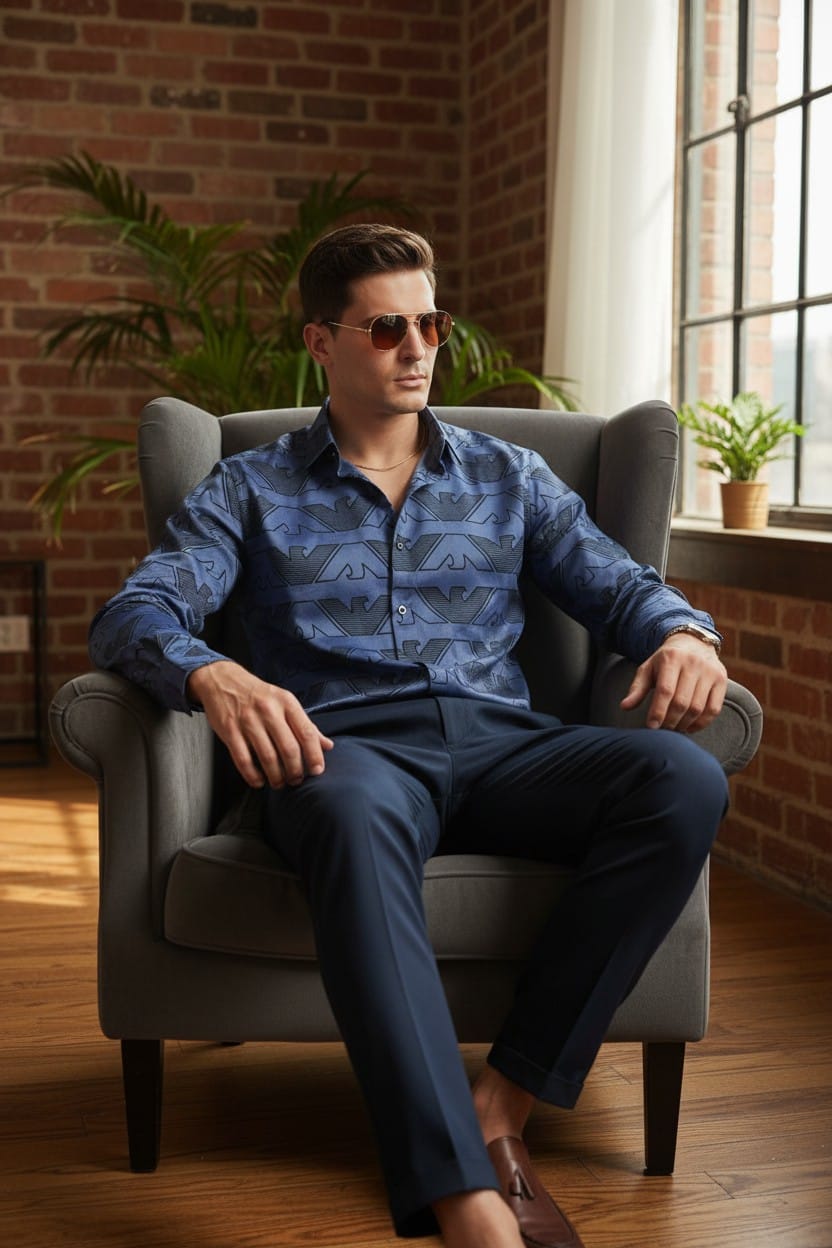 ARMANI JACKARD SHIRT - SET OF 4 PCS ( M L XL XXL ) x Rs. 495