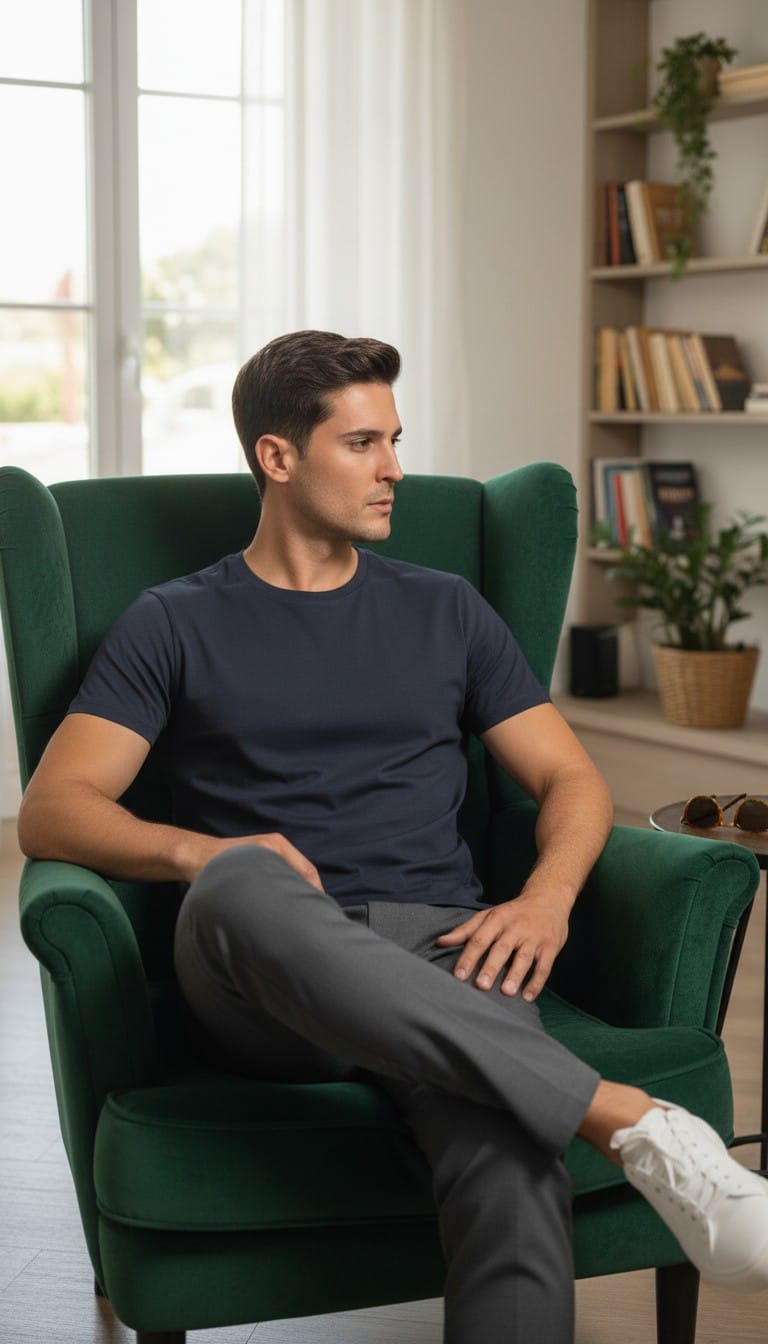 SOLID LYCRA TSHIRT NAVY