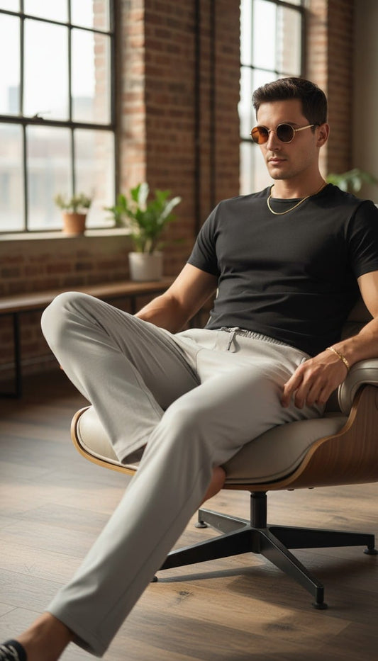 GREY CASUAL FIT LOWER