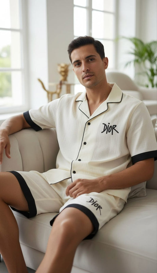 DIOR SHORTS COORDSET WHITE