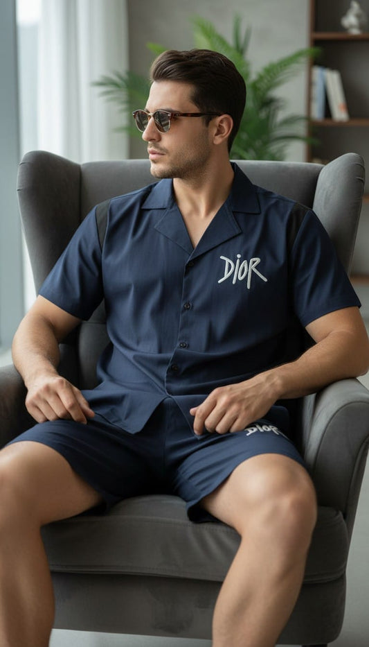 DIOR SHORTS COORDSET NAVY