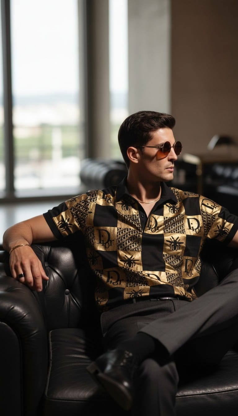 DIOR GOLDEN PRINT TSHIRT