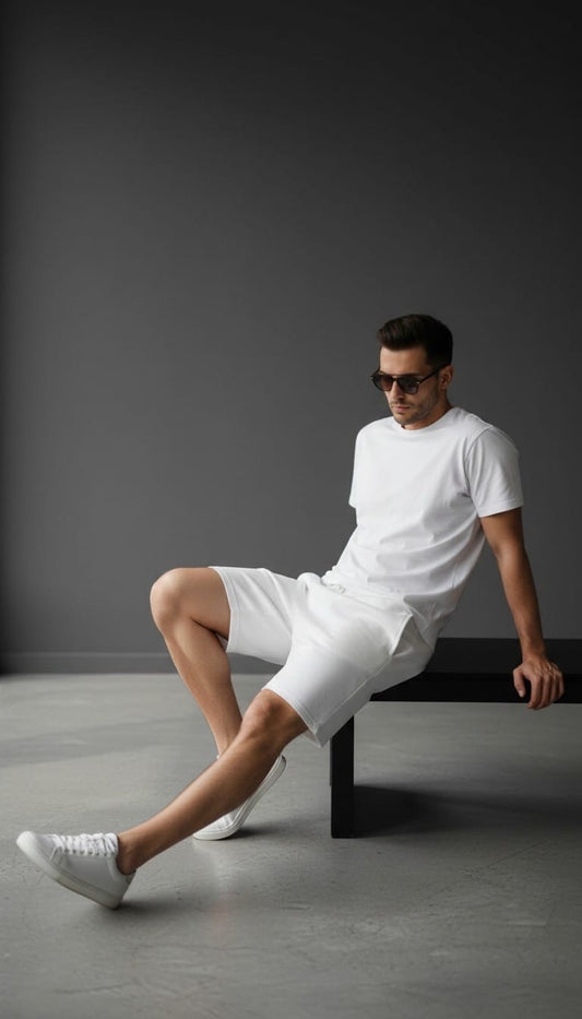 SOLID WHITE SHORTS