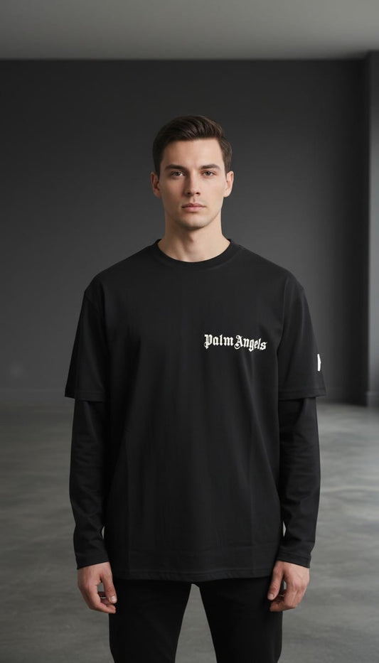 PALM ANGELS SOLID TSHIRT BLACK