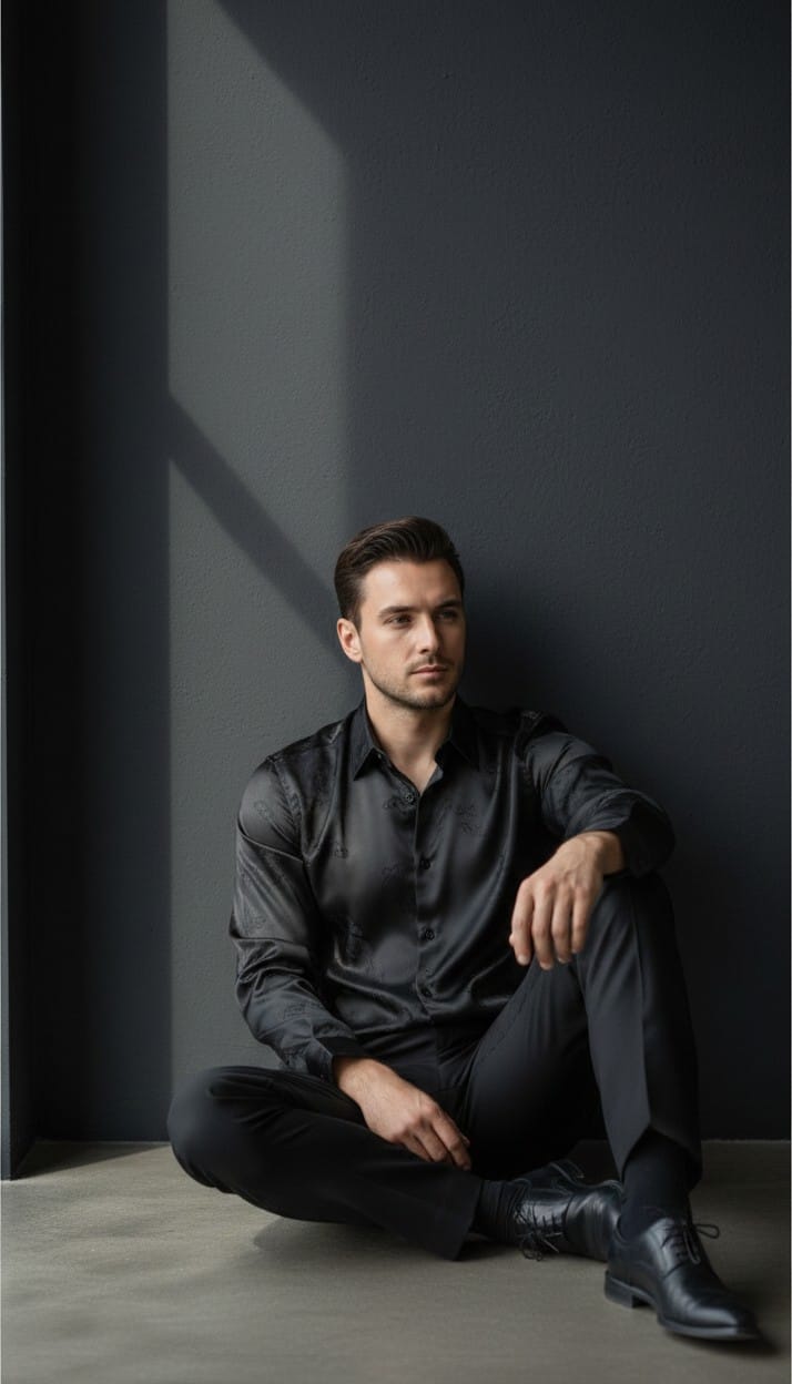 PRINTED SHIRT BLACK