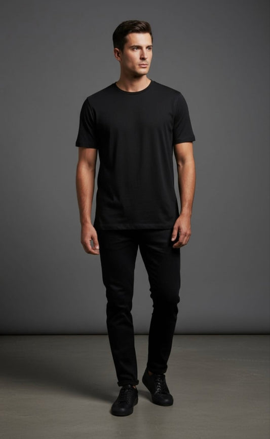 BLACK LYCRA TSHIRT