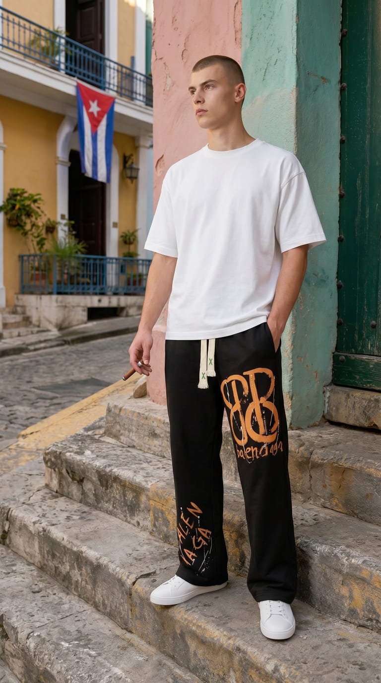 HAND PAINTED BALENCIAGA TRACKPANT - SET OF 4 PCS ( M L XL XXL ) x Rs.650