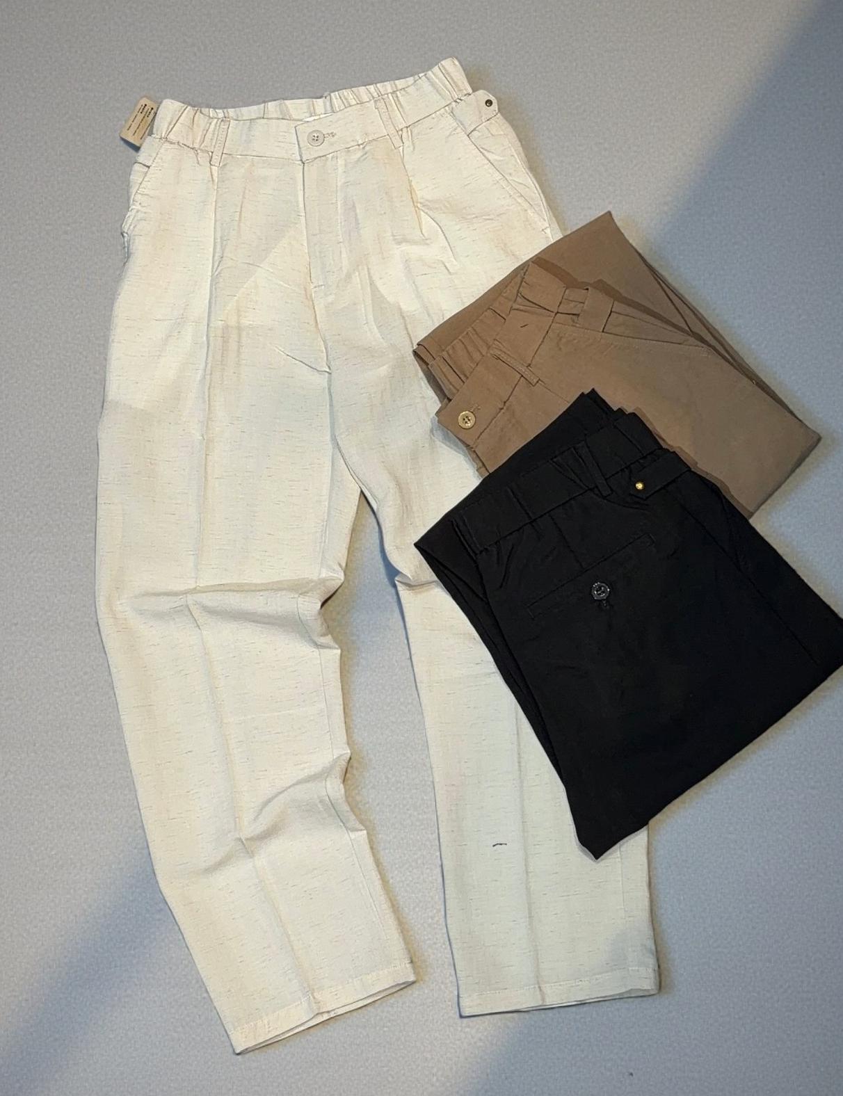 PURE LINEN BUTTON UP TROUSER - SET OF 16 PCS ( M L XL XXL ) x Rs.895
