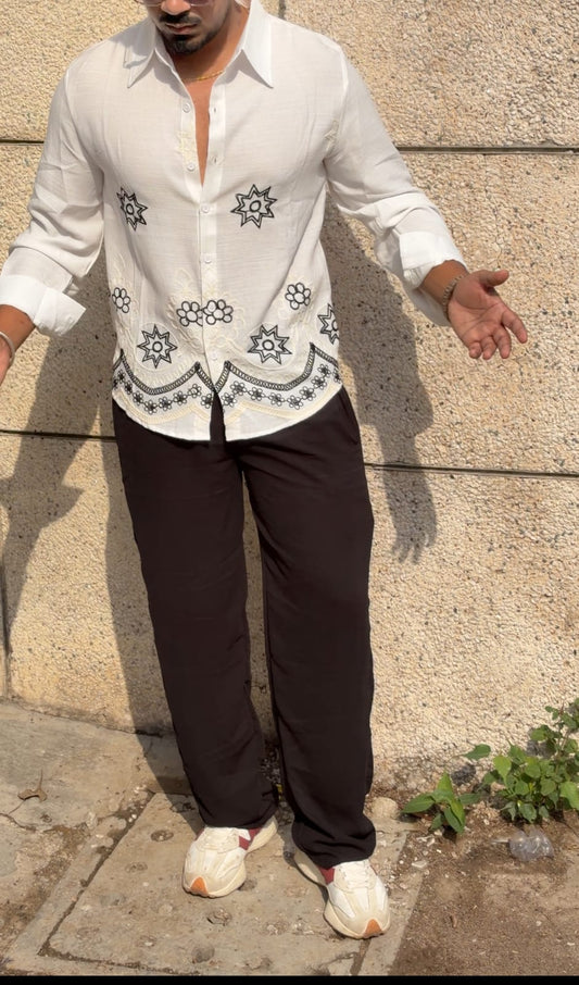 LINEN STARMEMBROIDERED SHIRT