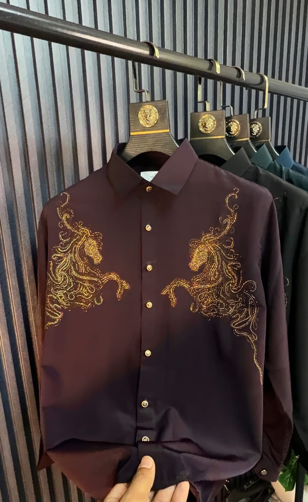 ALPHA HORSE DIAMOND SHIRT - SET OF 16 PCS ( M L XL XXL )  x Rs. 795