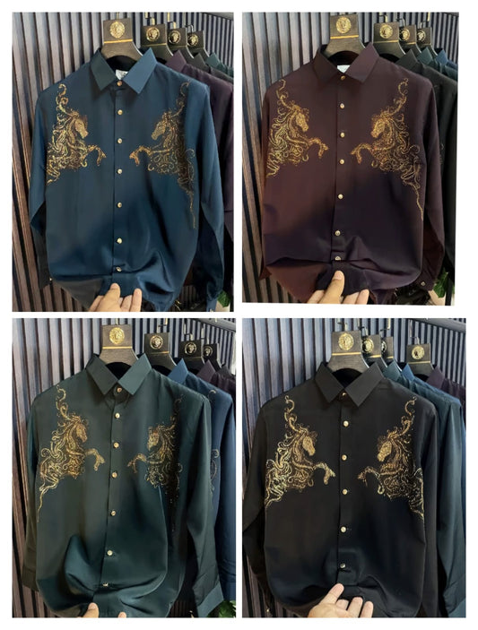 ALPHA HORSE DIAMOND SHIRT - SET OF 16 PCS ( M L XL XXL )  x Rs. 795