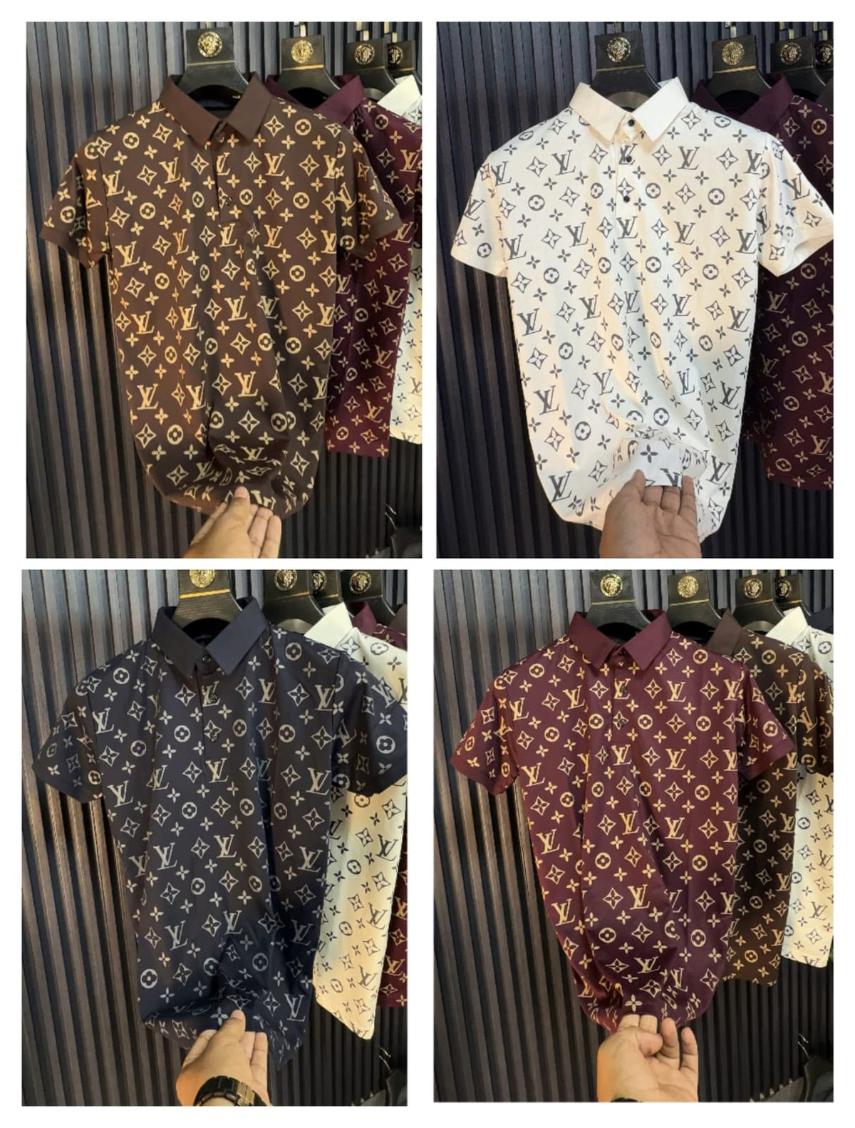 LV ALL OVER IMPORTED QUALITY TSHIRT  - SET OF 16 PCS (M L XL XXL) x Rs.495