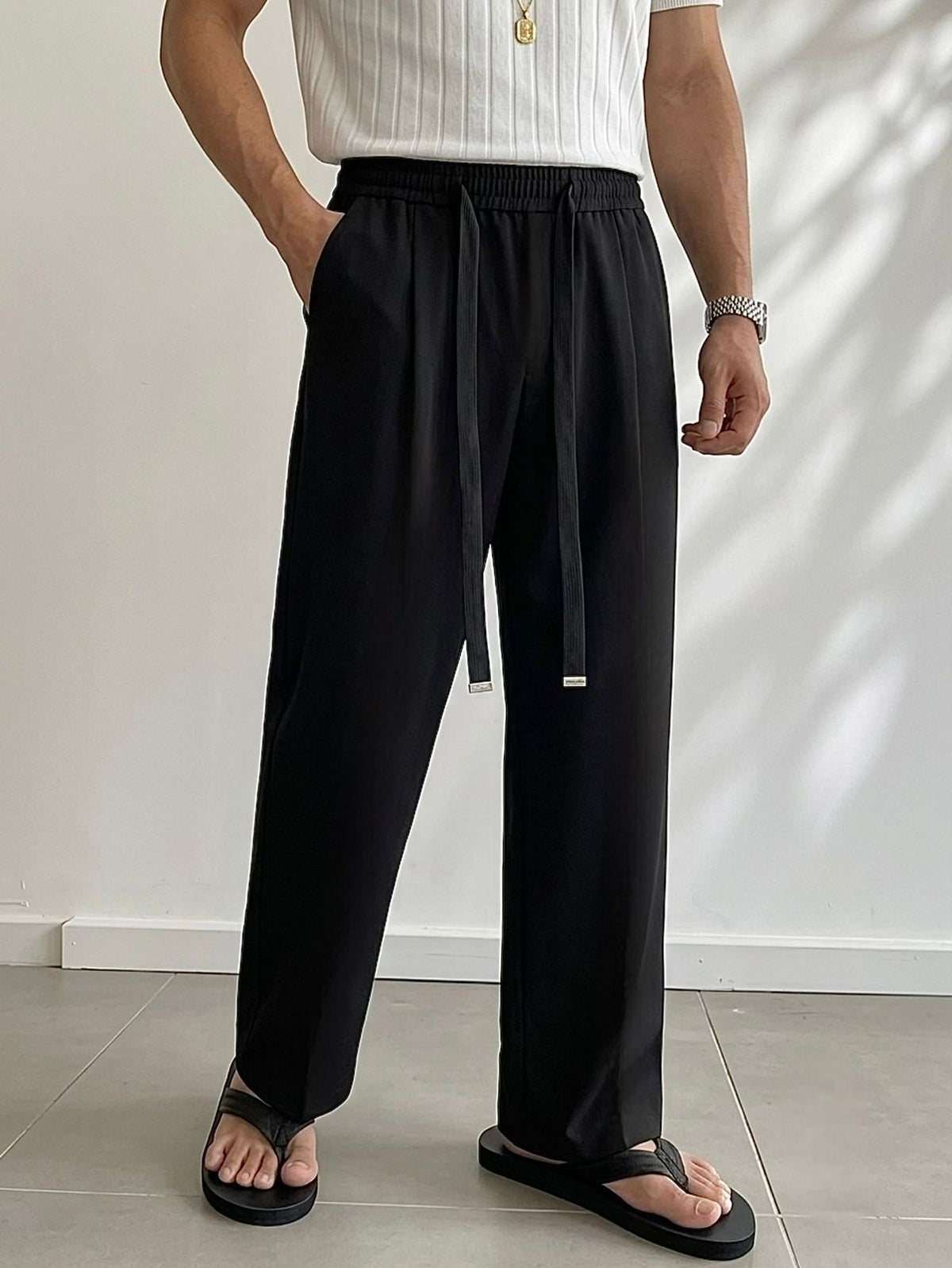 KOREAN BELT STYLED LATCHKA PANT - SET OF 8 PCS ( M L XL XXL ) x Rs.895