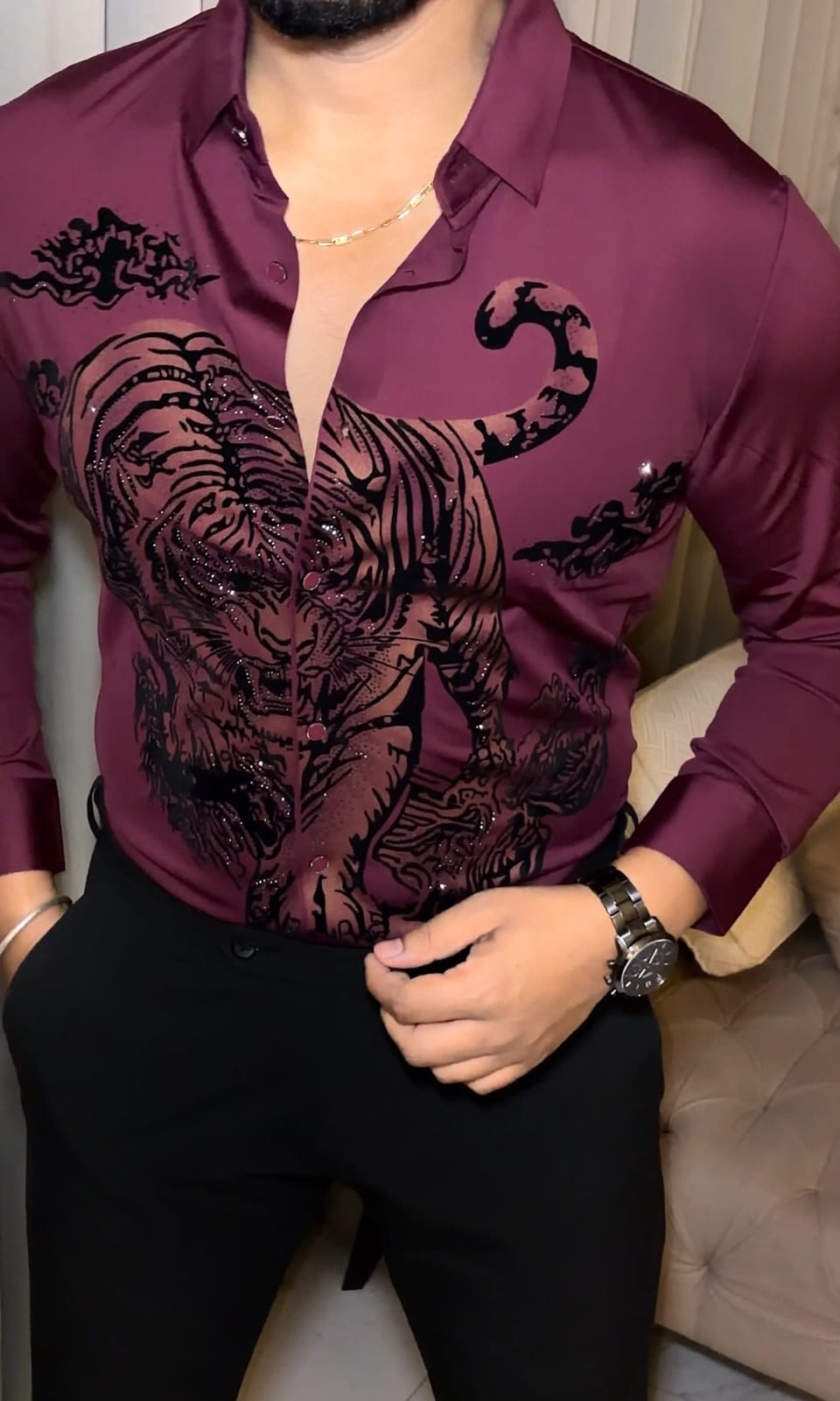 CROWNED BEAST PRESTIGE JACQUARD SHIRT - SET OF 12 PCS ( M L XL XXL )  x Rs. 1195 (Copy) (Copy)