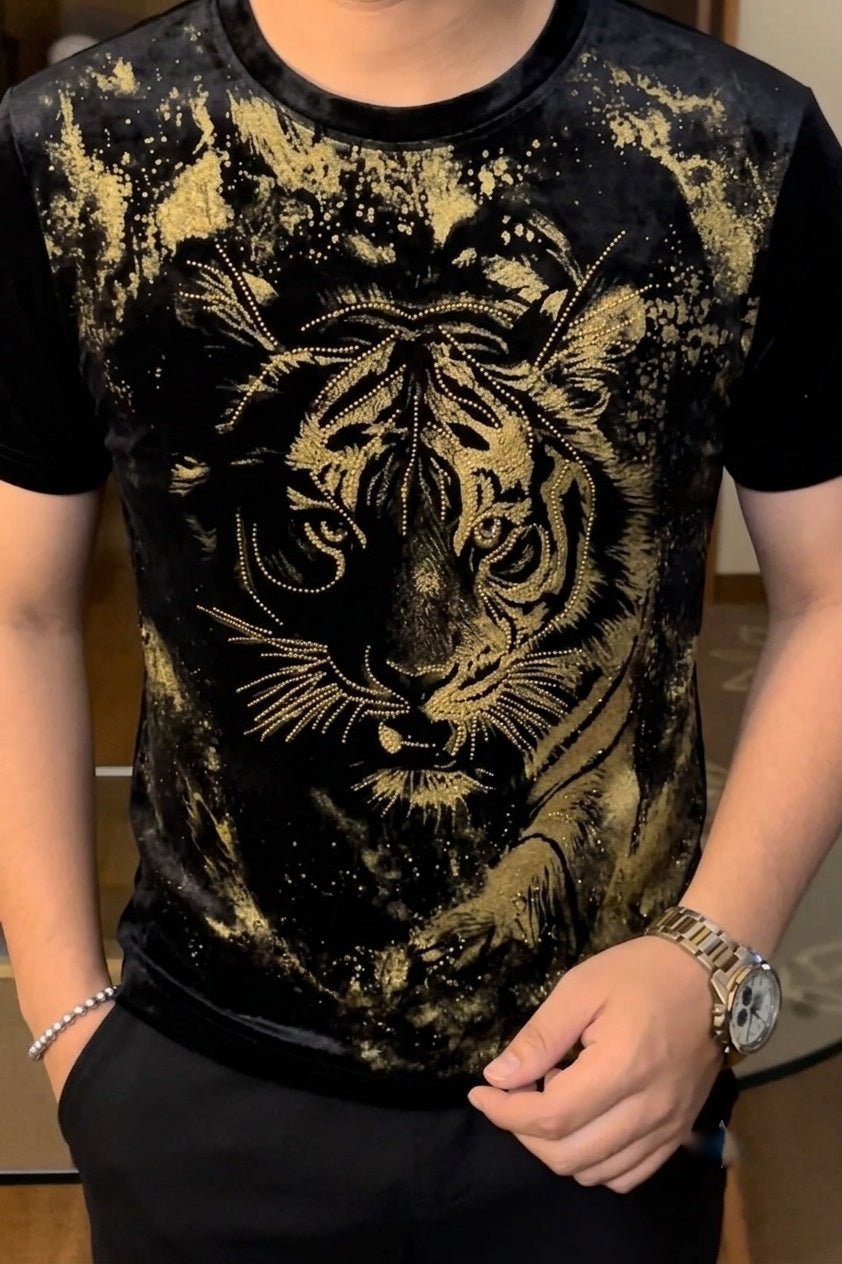 CHEETAH FULL FACE (HS) CHINA VELVET TSHIRT - SET OF 4 PCS (M L XL XXL) x Rs. 795