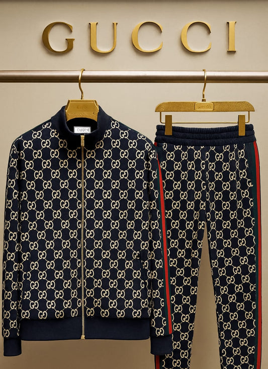 Signature Golden Printed  Premium Tracksuit- Navy- SET OF 4 PCS ( M L XL XXL ) x Rs.1395
