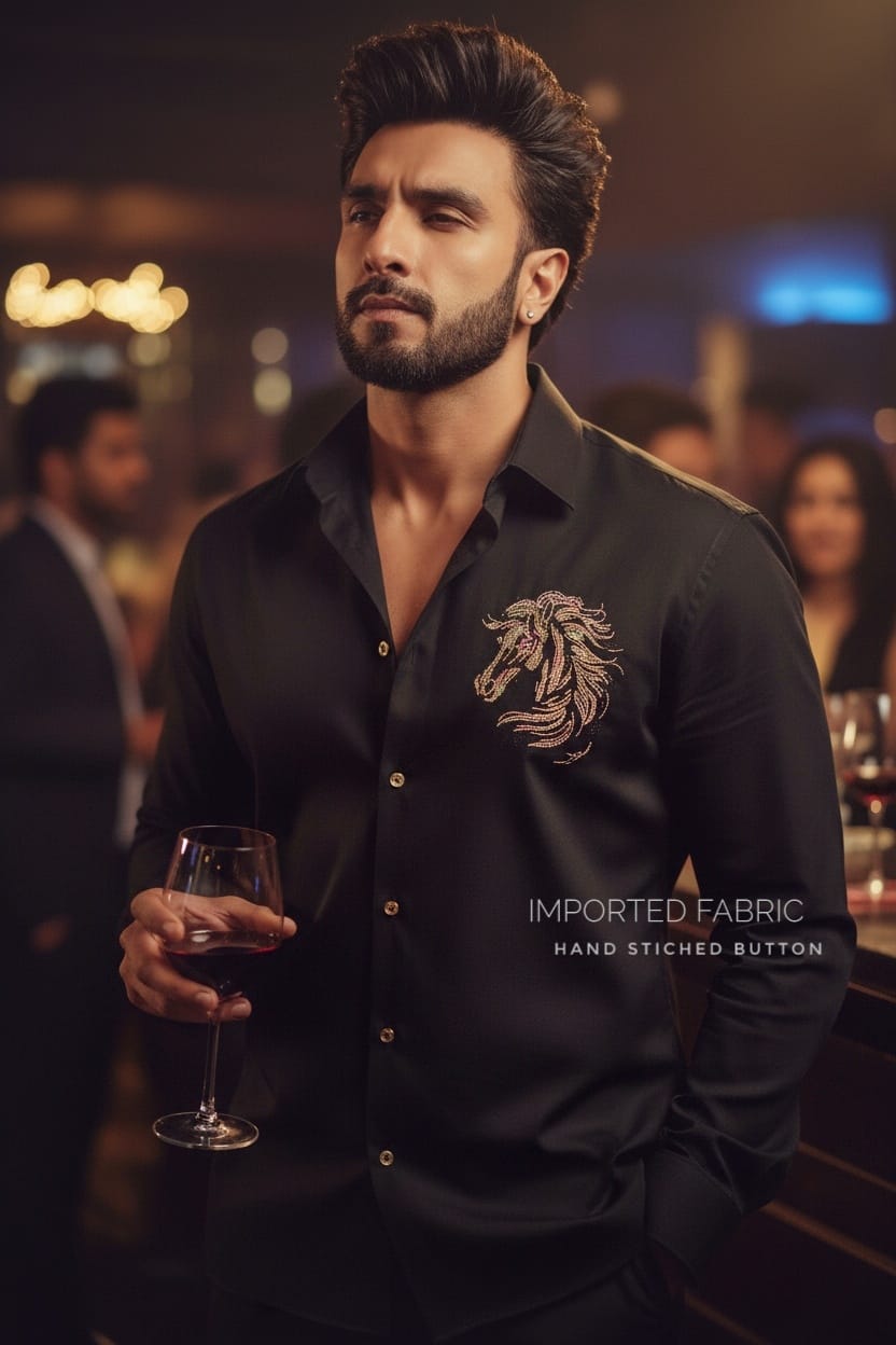 HORSE EDITION PARTY WEAR SHIRT- SET OF 20 PCS ( M L XL XXL )  x Rs. 895