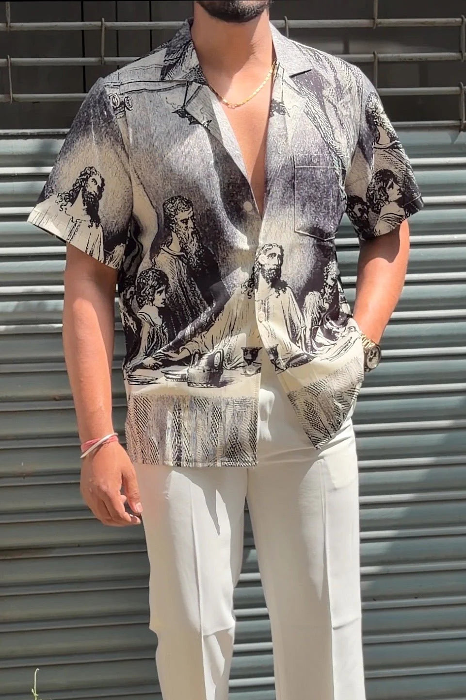 HALF SLEEVE CHINA PRINTED SHIRT - SET OF 15 PCS ( M L XL XXL )  x Rs. 895
