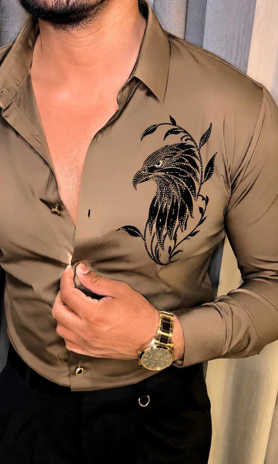 EAGLE LUXE STITCHLESS JACQUARD SHIRT - SET OF 20 PCS ( M L XL XXL )  x Rs. 1195