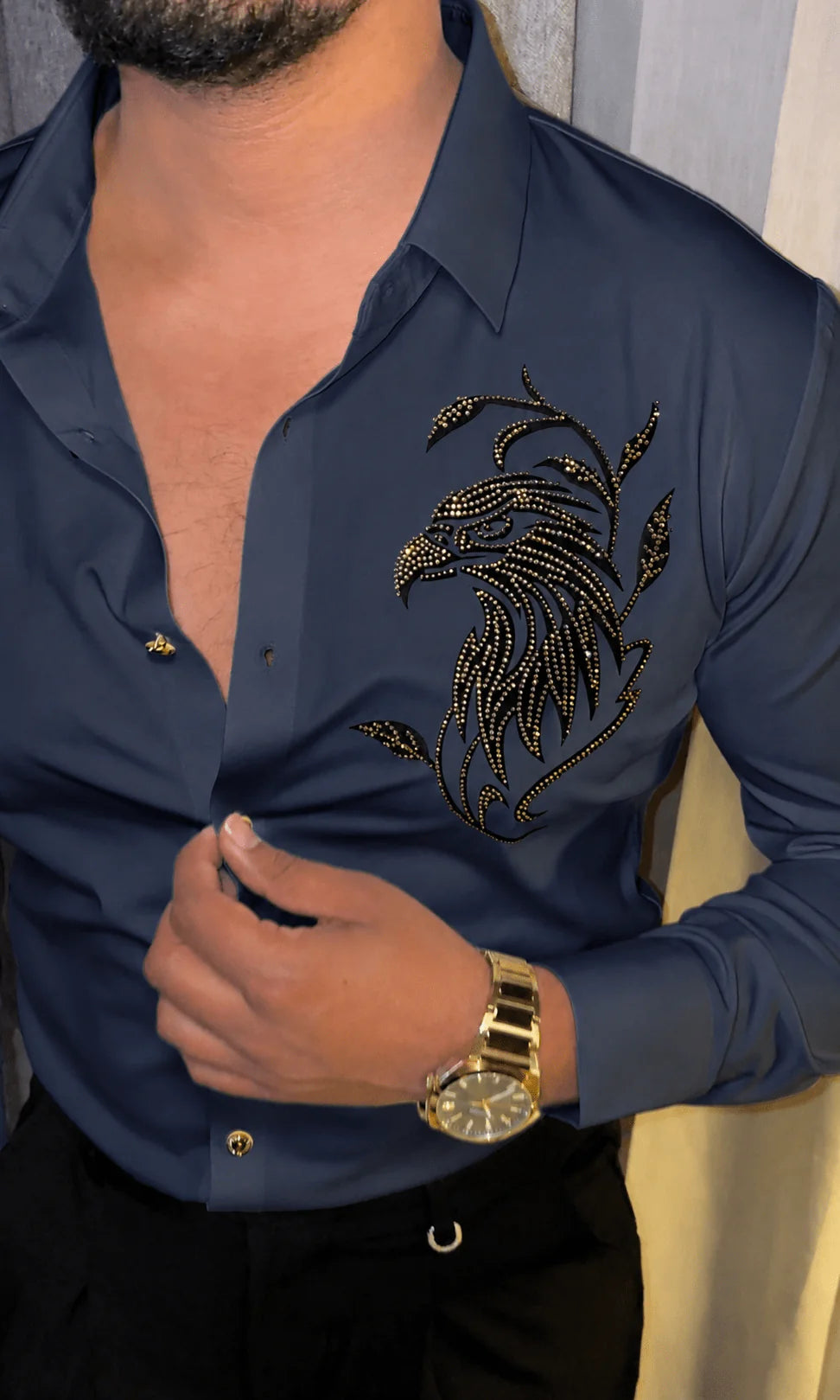 EAGLE LUXE STITCHLESS JACQUARD SHIRT - SET OF 20 PCS ( M L XL XXL )  x Rs. 1195