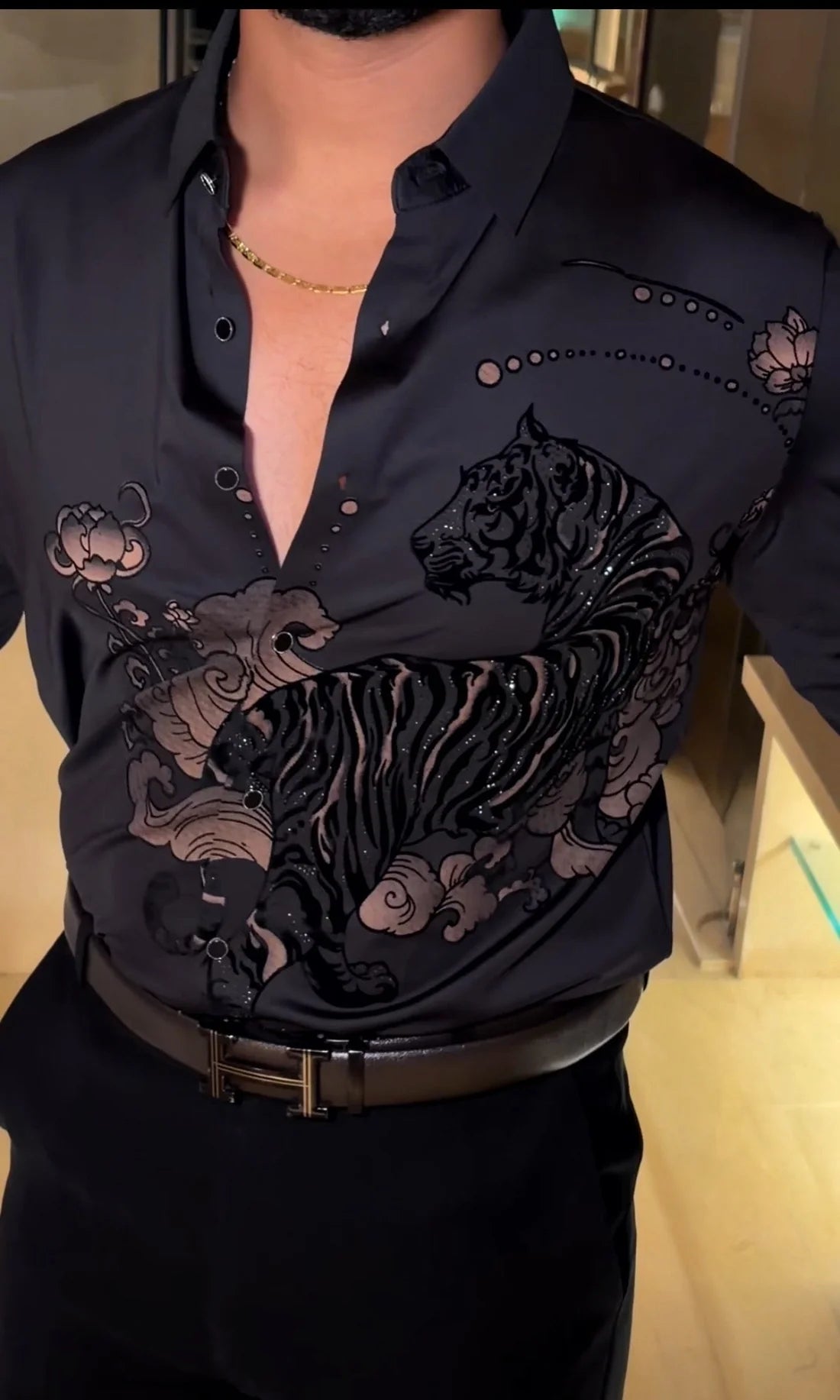 JAGUAR ROAR JACQUARD SHIRT - SET OF 16 PCS ( M L XL XXL )  x Rs. 1195