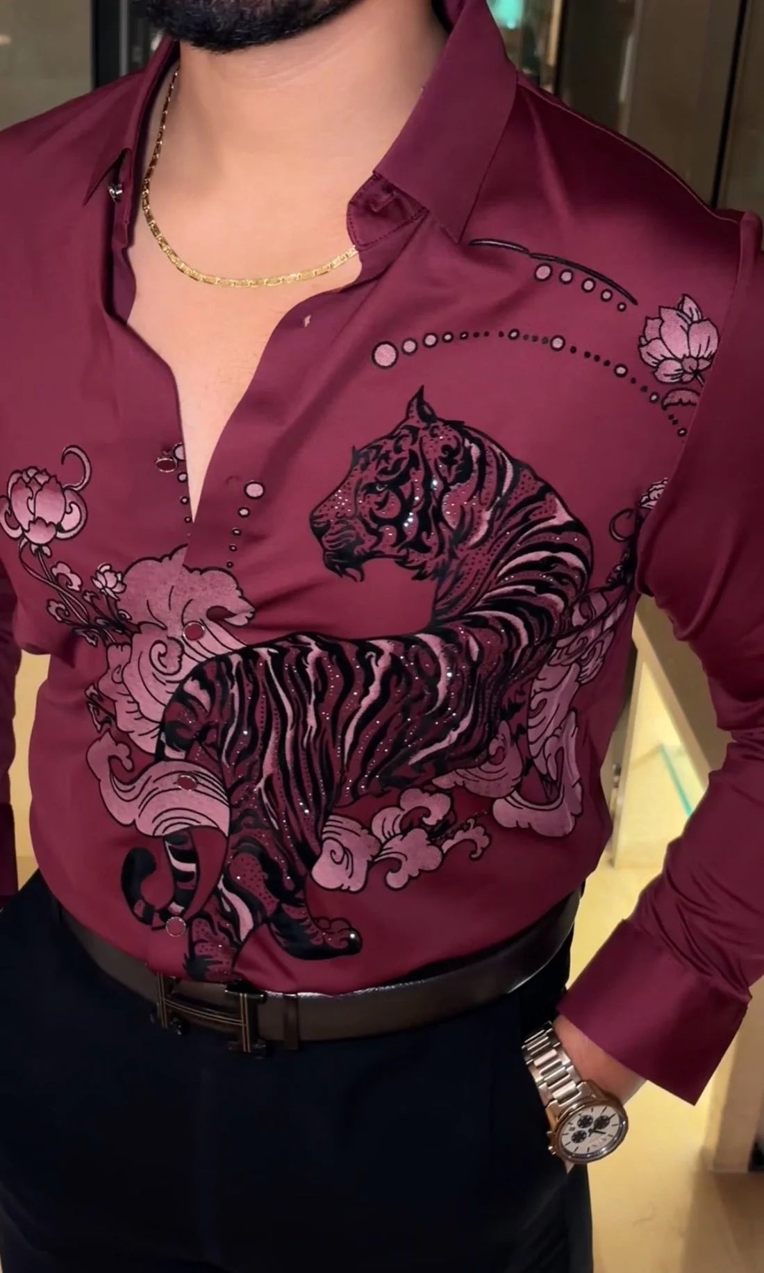 JAGUAR ROAR JACQUARD SHIRT - SET OF 16 PCS ( M L XL XXL )  x Rs. 1195