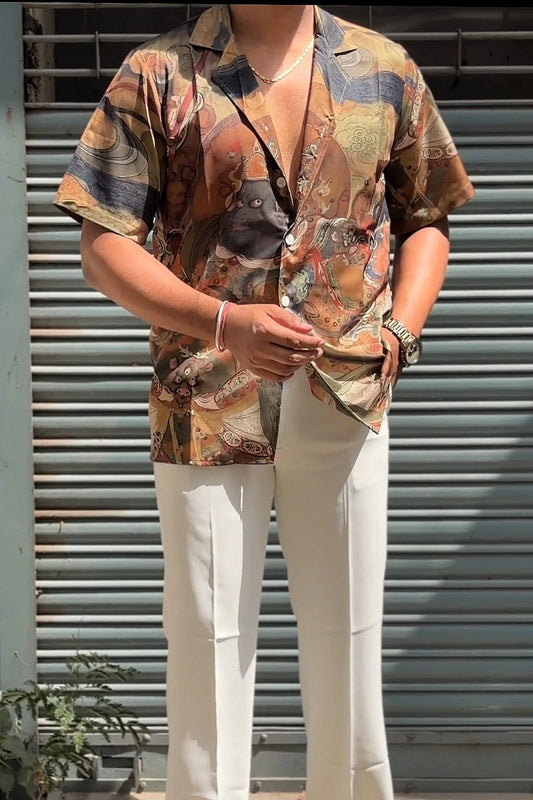 HALF SLEEVE CHINA PRINTED SHIRT - SET OF 15 PCS ( M L XL XXL )  x Rs. 895