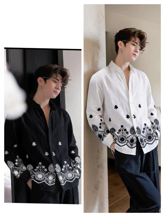 LINEN EMBROIDERED SHIRT