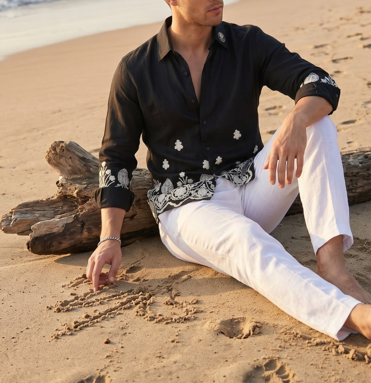 LINEN EMBROIDERED SHIRT