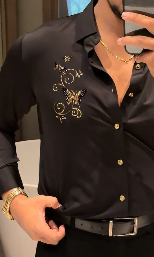 ROSEATTE LUXE STITCHLESS JACQUARD SHIRT - SET OF 16 PCS ( M L XL XXL )  x Rs. 1195