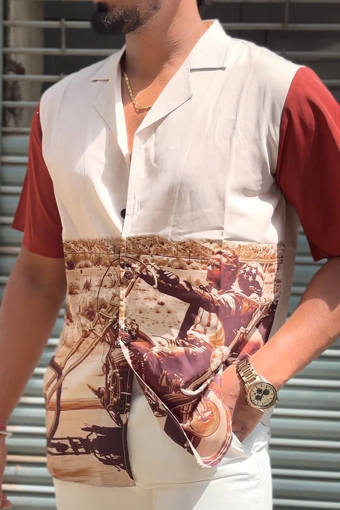 HALF SLEEVE CHINA PRINTED SHIRT - SET OF 15 PCS ( M L XL XXL )  x Rs. 895